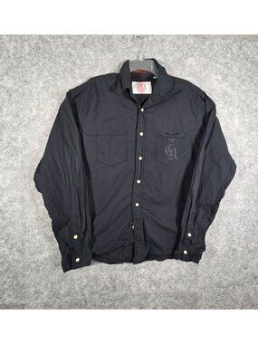 Christian Audigier Men's Long Sleeve Button Up Black Size L